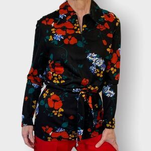 Vintage Top 70s Trissi Tunic Belted Shirt Size S • NEW WITH TAG •